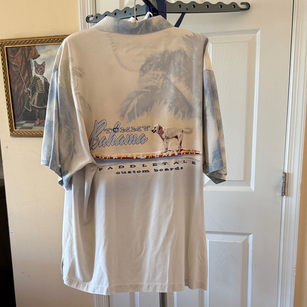Tommy Bahama Gray and Blue Casual Shirt